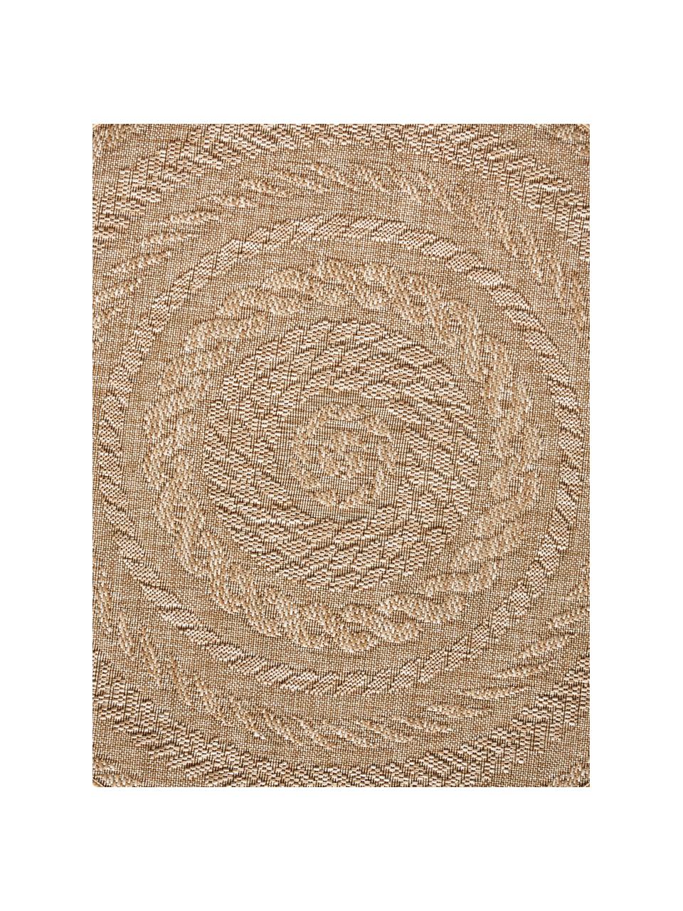 Rond in- & outdoor vloerkleed Almendro in jute look, 100% polypropyleen, Beige, Ø 160 cm (maat L)