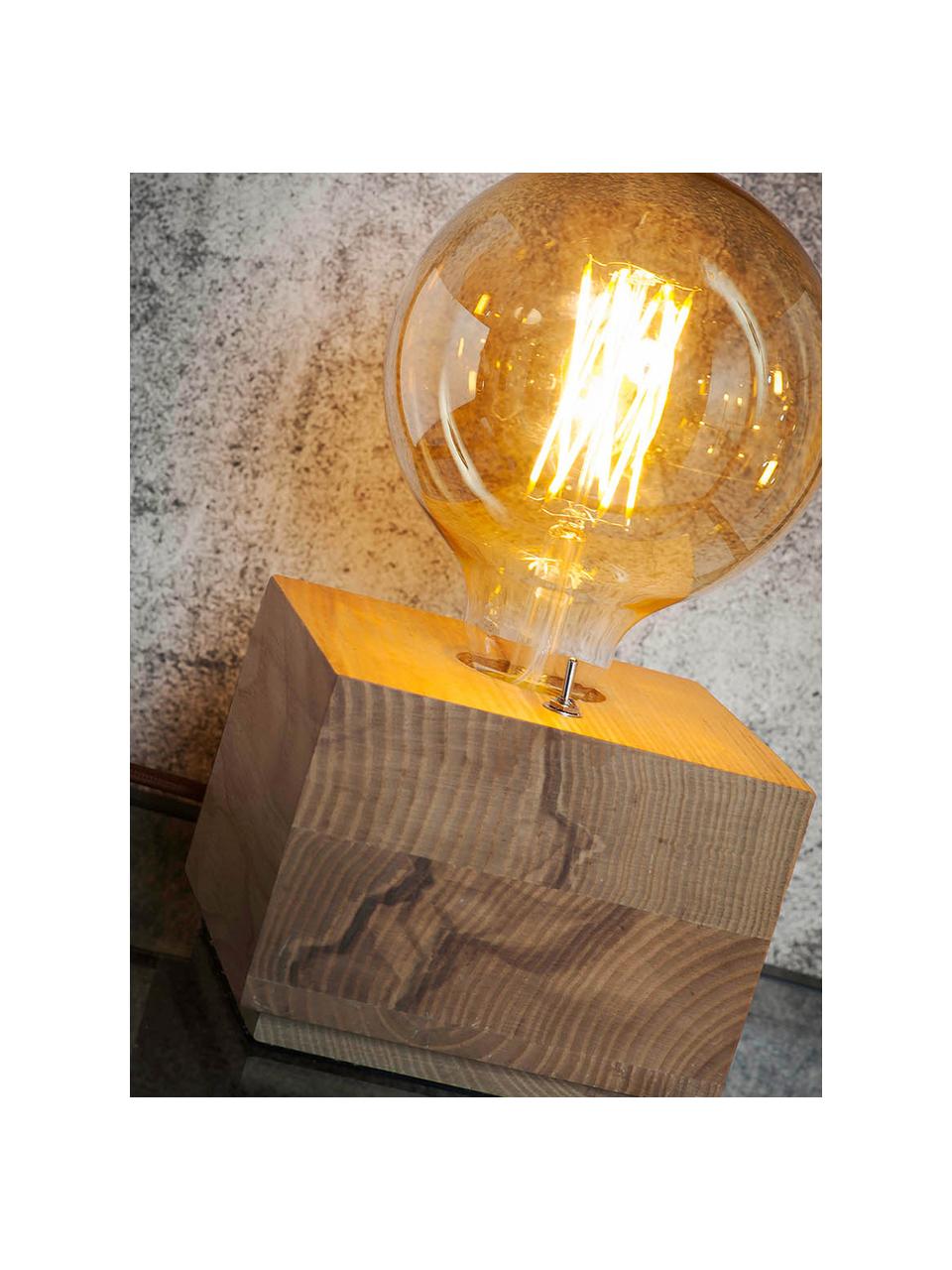 Lampe ampoule nue à poser en bois de frêne Kobe Square, Frêne