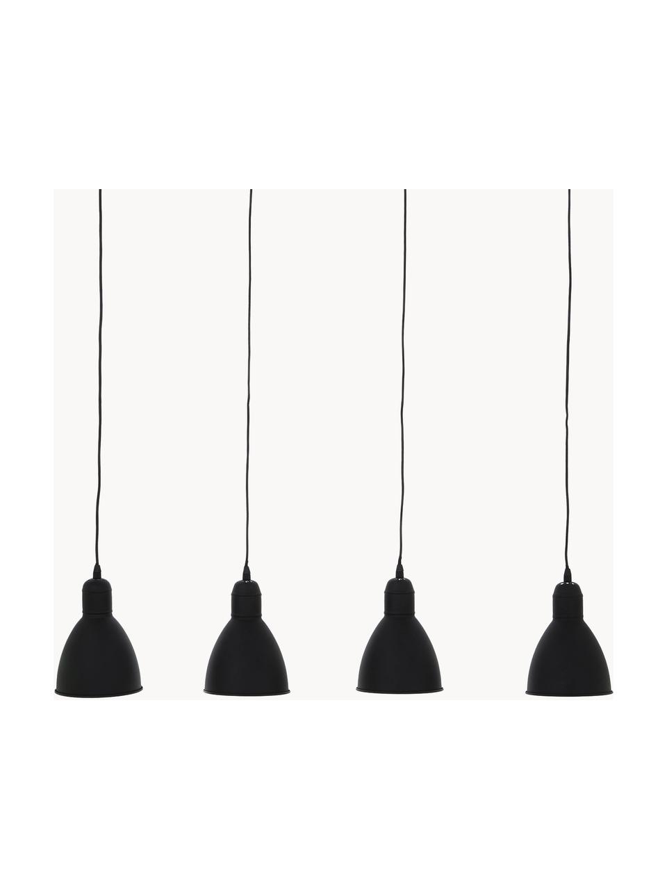 Hanglamp Priddy van metaal, Zwart, B 98 x H 20 cm