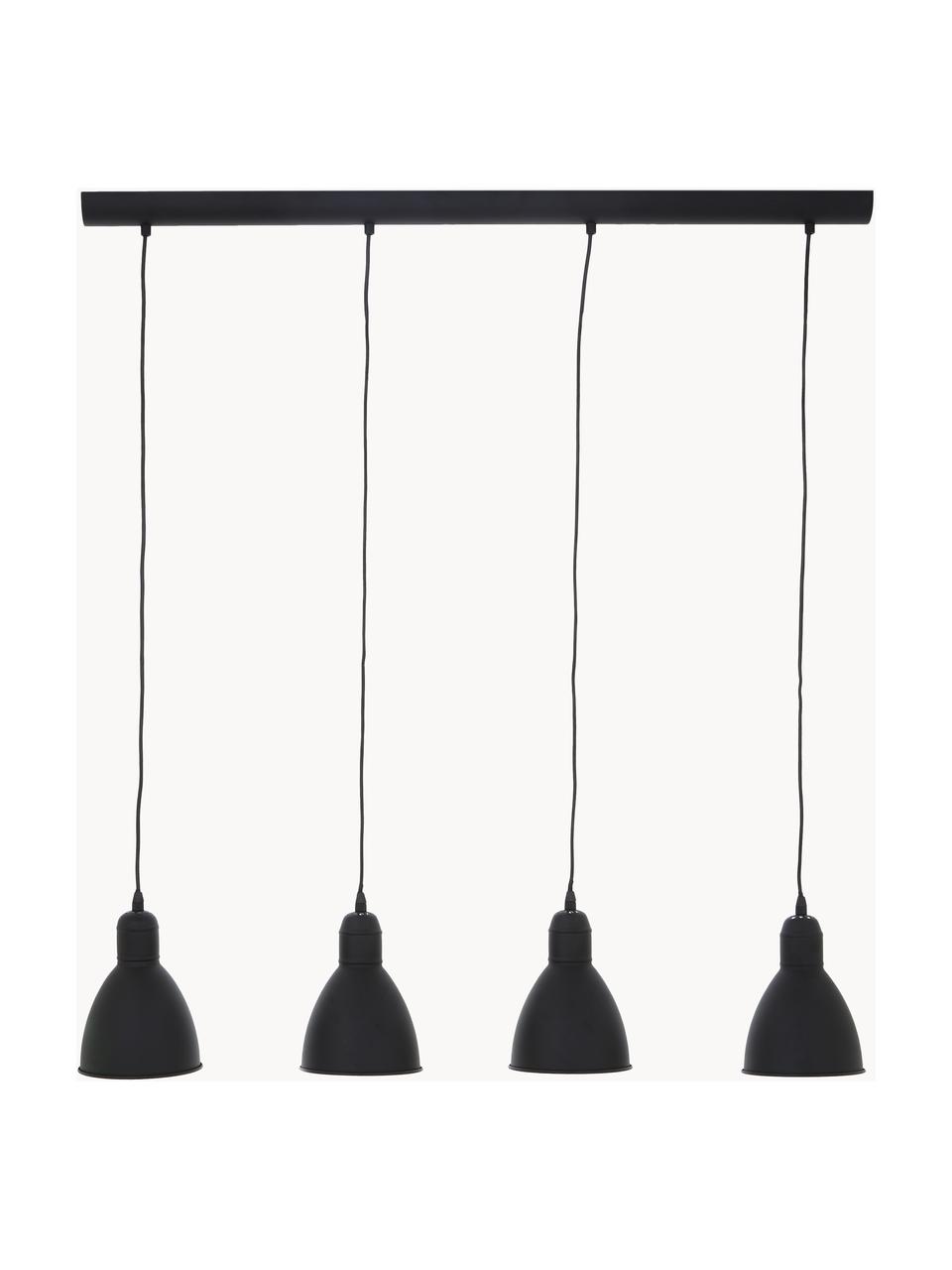 Hanglamp Priddy van metaal, Zwart, B 98 x H 20 cm