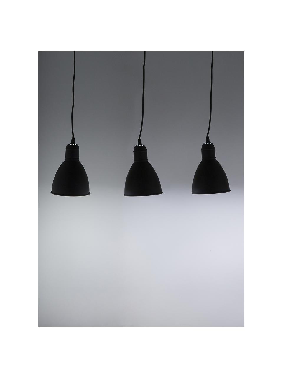 Hanglamp Priddy van metaal, Zwart, B 98 x H 20 cm