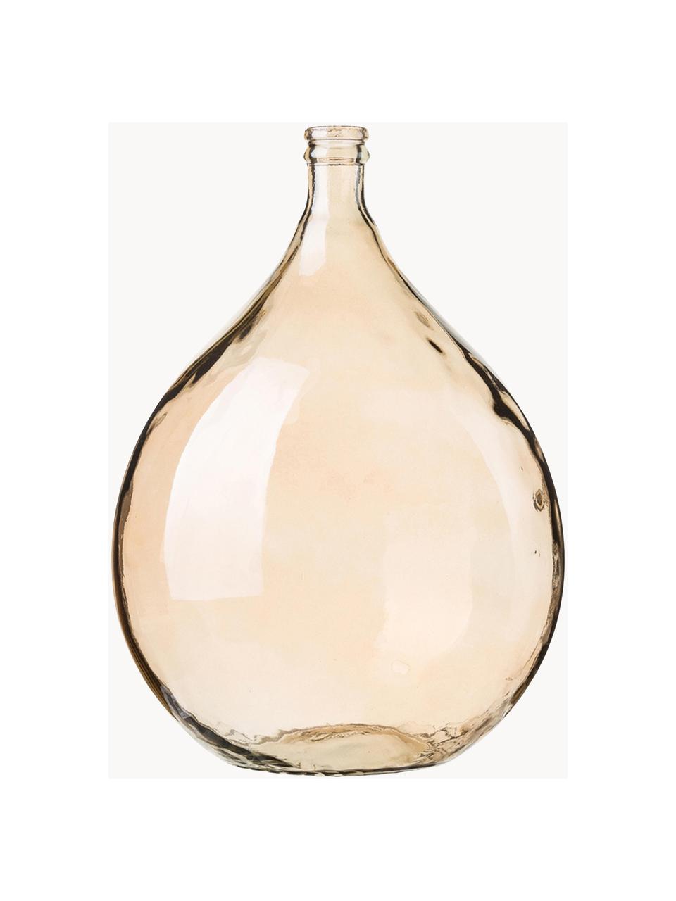 Bodenvase Drop aus recyceltem Glas, Recyceltes Glas, Bernsteinfarben, Ø 40 x H 56 cm