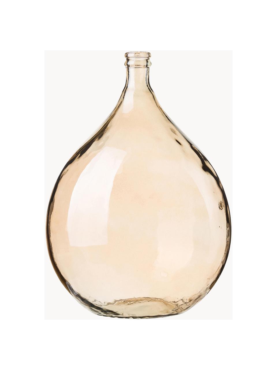 Vase de sol Drop en verre recyclé, Verre recyclé, Ambré, Ø 40 x haut. 56 cm
