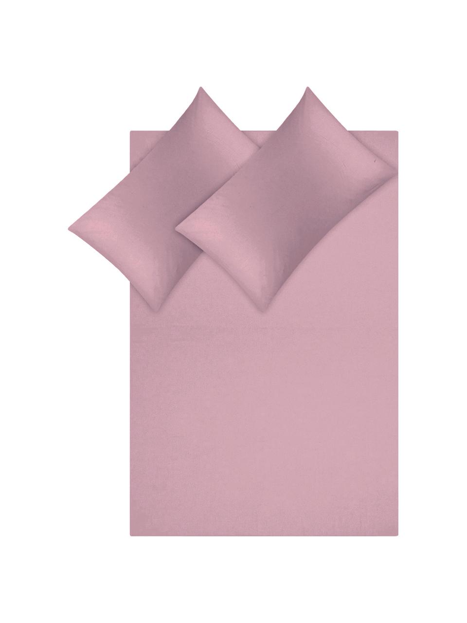 Parure copripiumino in raso di cotone Comfort, Malva, 155 x 200 cm + 1 federa 50 x 80 cm