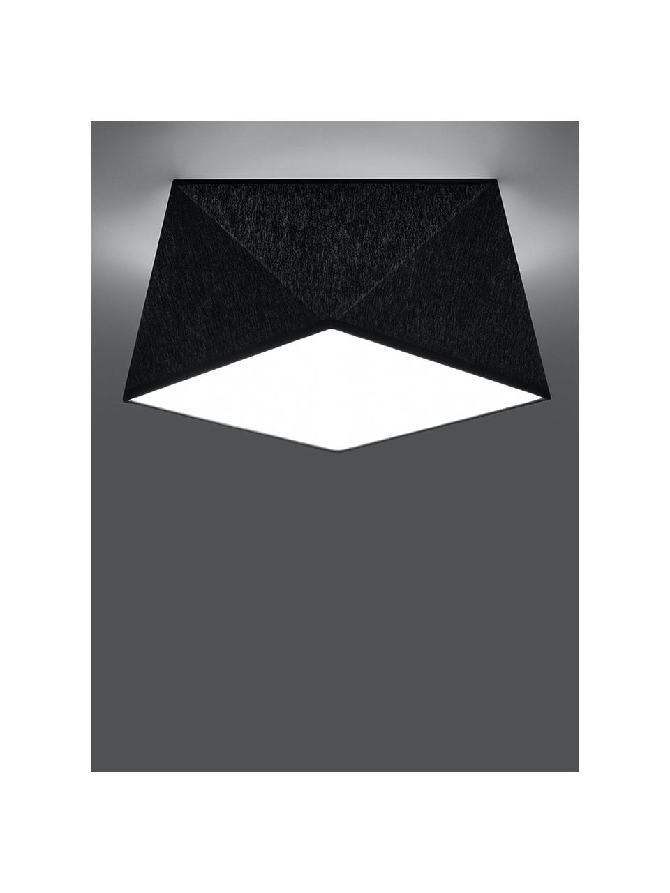 Plafondlamp Clarity, Kunststof (PVC), Zwart, Ø 30 x H 15 cm