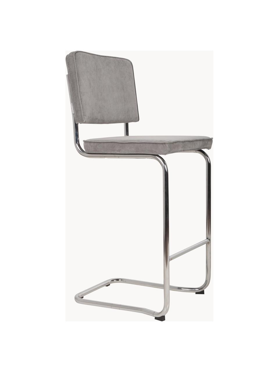 Barkruk Ridge King Barstool, Zitvlak: 88% nylon, 12% polyester, Lichtgrijs, 48 x 113 cm