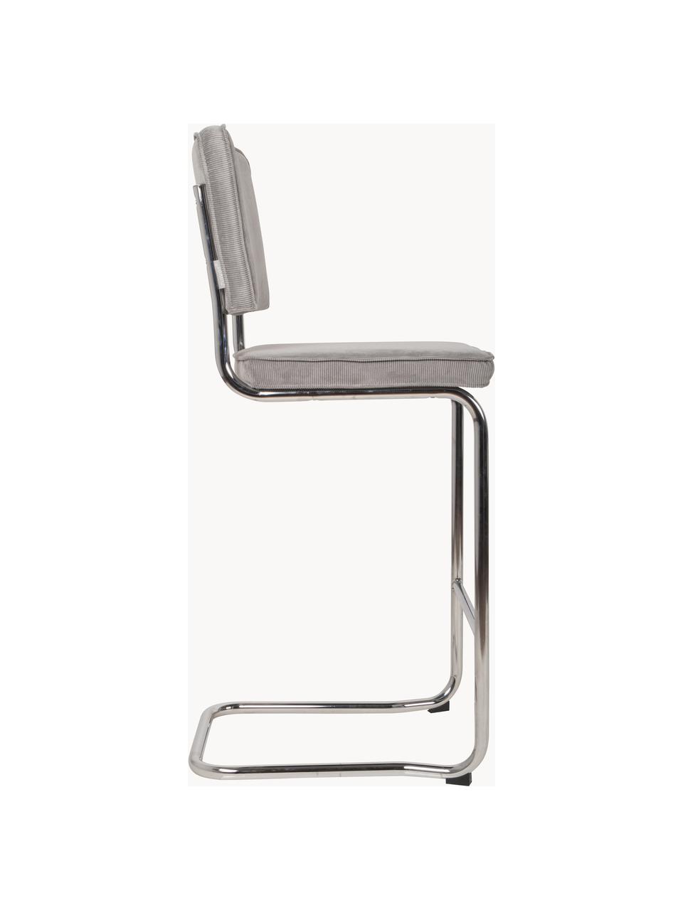 Chaise de bar Ridge King Barstool, Gris clair, long. 48 x haut. 113 cm