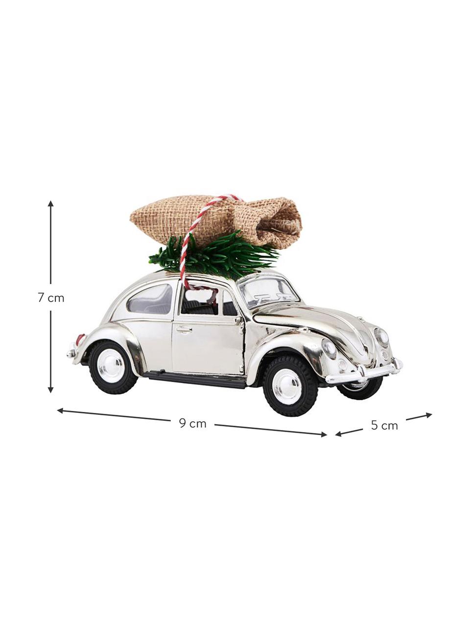 Decoratie auto XMAS Delivery, Zink, plastic, Chroomkleurig, groen, beige, B 5 x H 7 cm