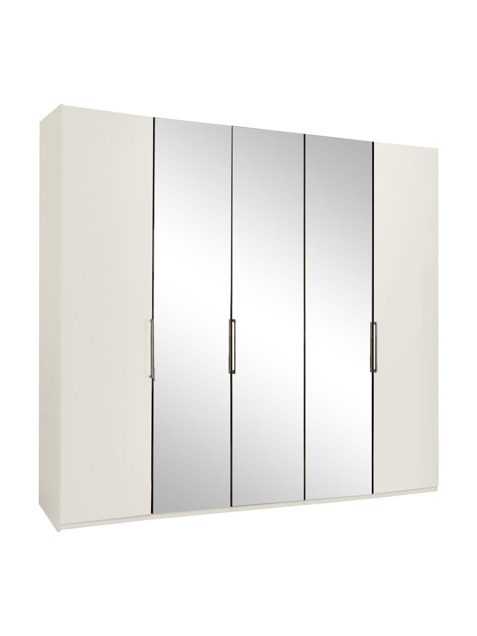 Šatní skříň se zrcadlovými dveřmi Monaco, 5dvéřová, Bílá, se zrcadlovými dveřmi, Š 250 cm, V 216 cm