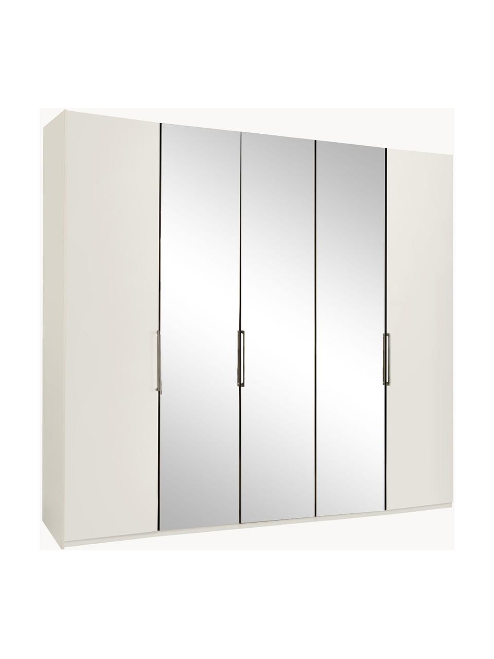 Armadio con 5 ante battenti a specchio Monaco, Bianco, con ante a specchio, Larg. 247 x Alt. 216 cm