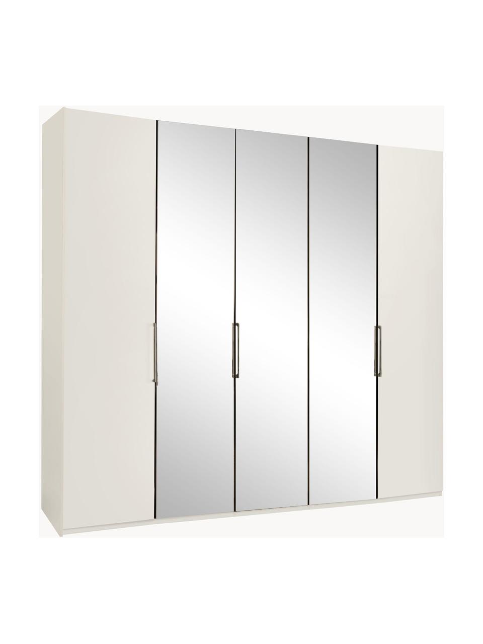 Šatníková skriňa so zrkadlovými dverami Monaco, 5-dverová, Biela, so zrkadlovými dverami, Š 247 x V 216 cm