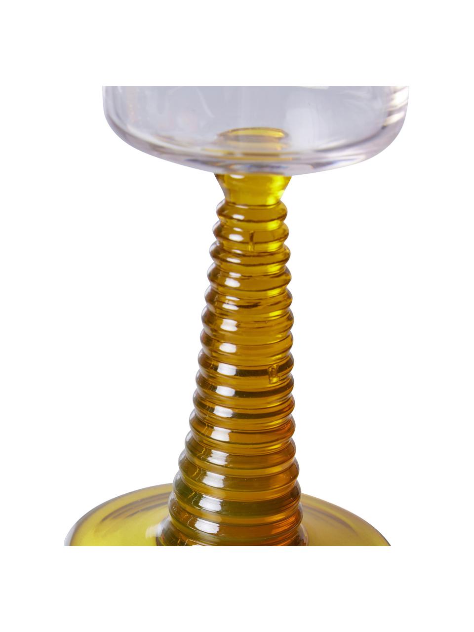 Verres à champagne Swirl, 2 pièces, Verre, Transparent, jaune, Ø 8 x haut. 22 cm, 290 ml
