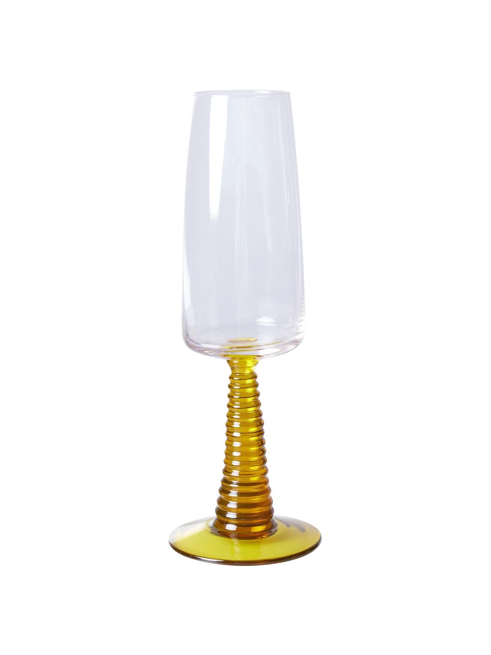 Champagnergläser Swirl, 2 Stück, Glas, Transparent, Gelb, Ø 8 x H 22 cm, 290 ml