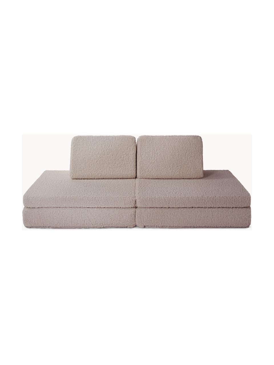 Modulares Kinder-Spielsofa Mila aus Teddy, handgefertigt, Bezug: Teddy (100 % Polyester) D, Teddy Nougat, B 168 x T 84 cm