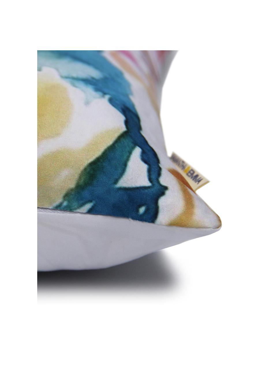 Bunte Kissenhülle Zuza mit Blumenprint in Aquarelloptik, 100% Polyester, Mehrfarbig, 40 x 40 cm