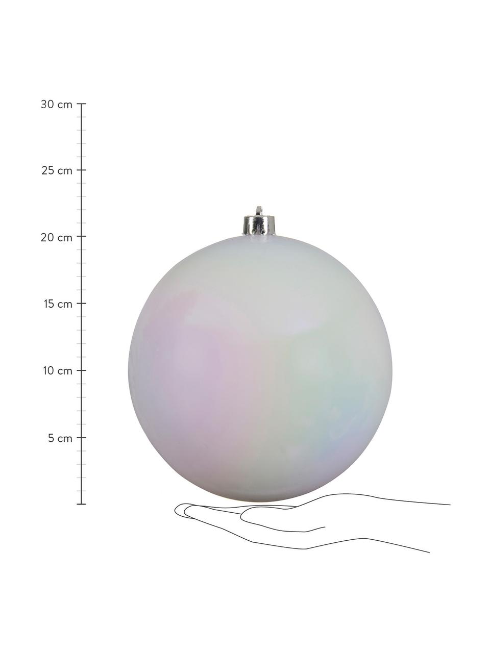 Breukvaste kerstbal Stix Ø 20 cm, Breukvaste kunststof, Wit, multicolour, Ø 20 cm