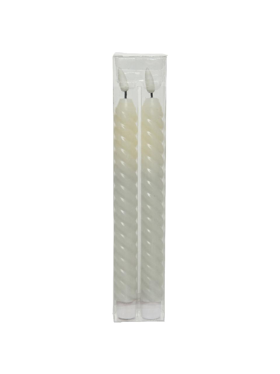 Vela LED de cera Wiktor, a pilas, Cera, Blanco, Ø 2 x Al 25 cm