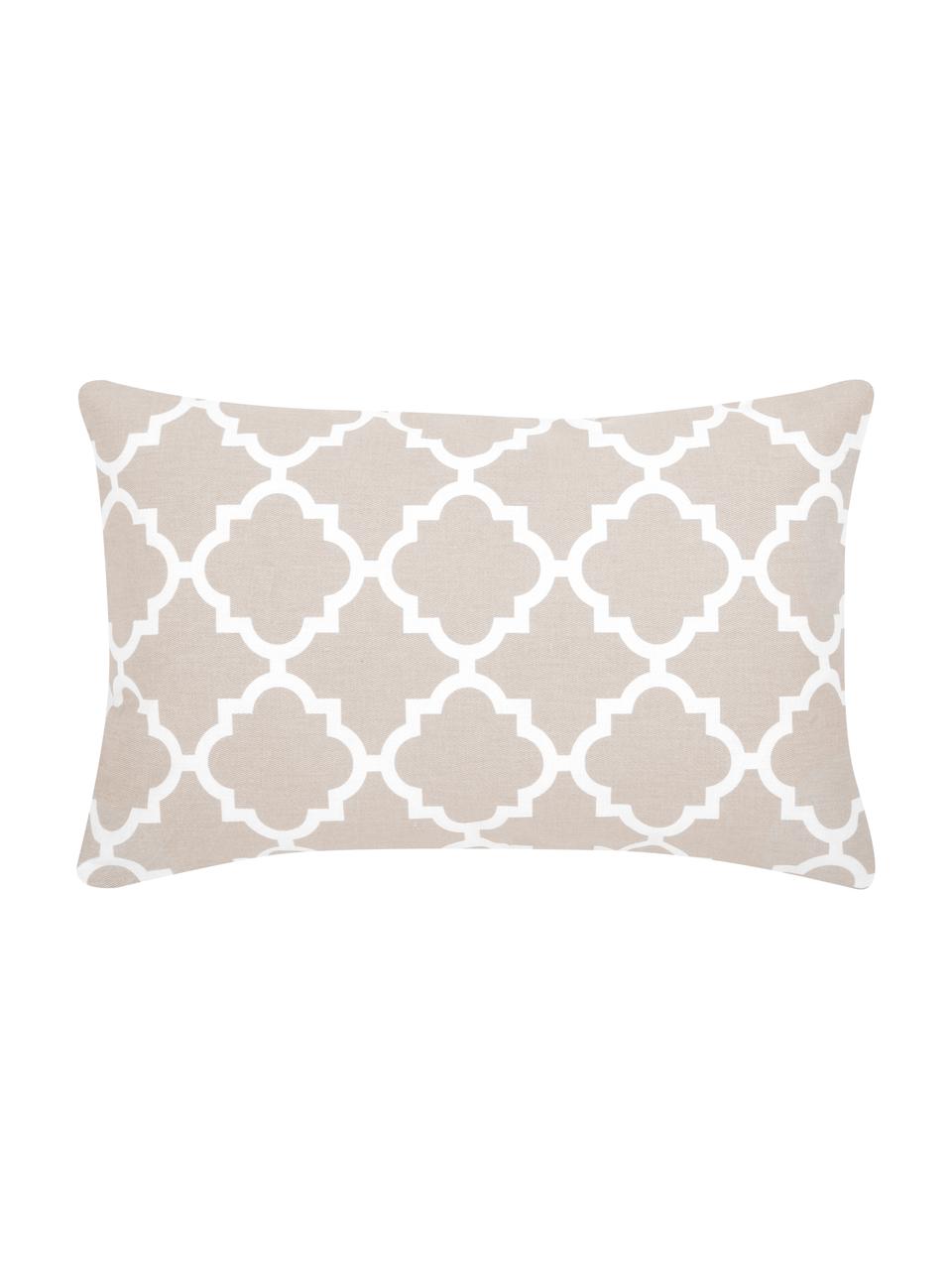 Federa arredo in cotone con motivo grafico Lana, 100% cotone, Beige, Larg. 30 x Lung. 50 cm