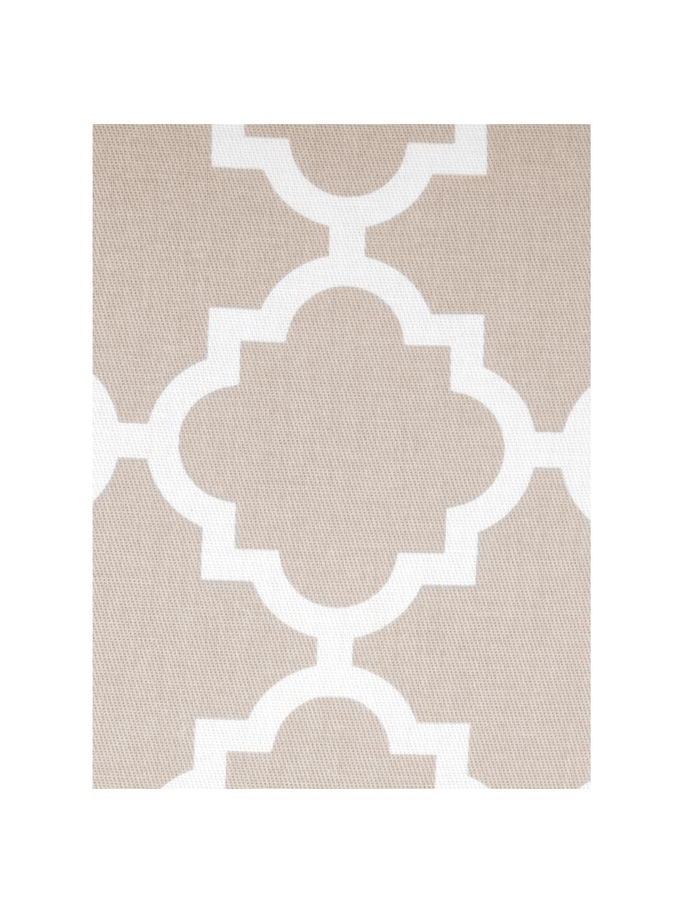 Kissenhülle Lana mit grafischem Muster, 100% Baumwolle, Beige, Weiß, B 30 x L 50 cm