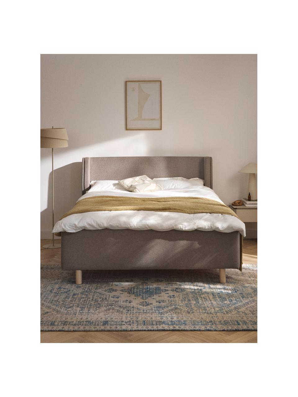 Čalouněná postel s úložným prostorem Arche, Taupe, Š 140 cm, D 200 cm