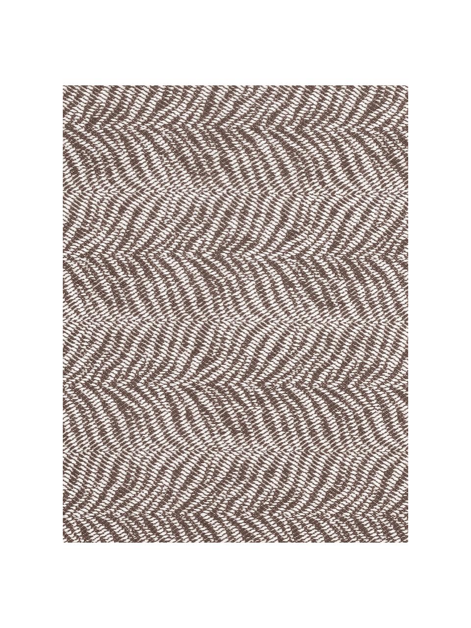 Plaid Greta mit Tiger-Muster, 50% Baumwolle, 50% Acryl, Taupe, Gebrochenes Weiß, 140 x 180 cm