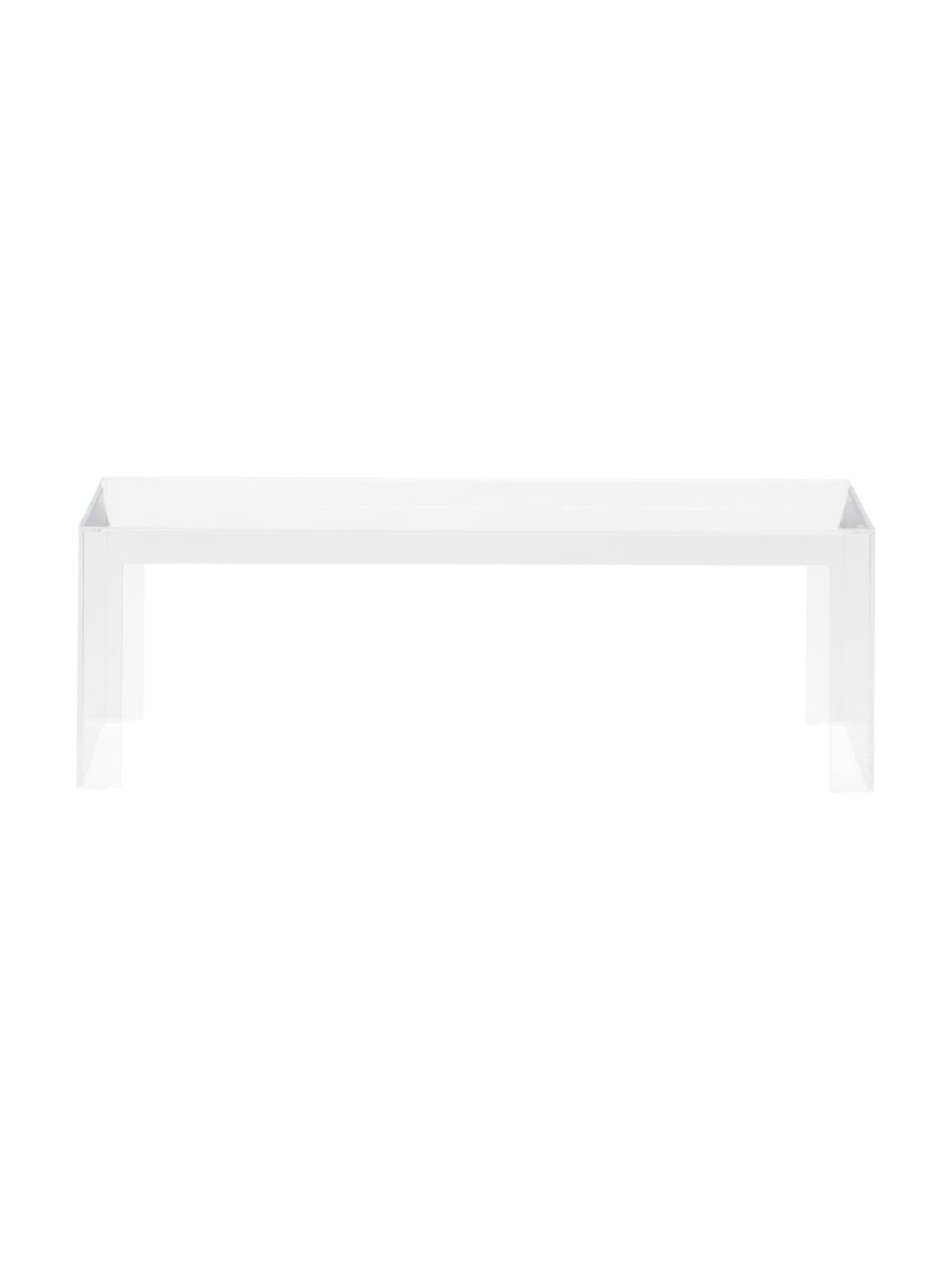 Mesa de centro para exterior de diseño Invisible, Vidrio acrílico, Transparente, An 120 x Al 40 cm