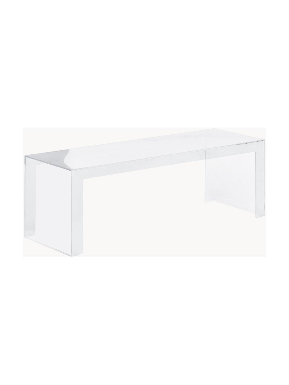 Mesa de centro para exterior de diseño Invisible, Vidrio acrílico, Transparente, An 120 x Al 40 cm