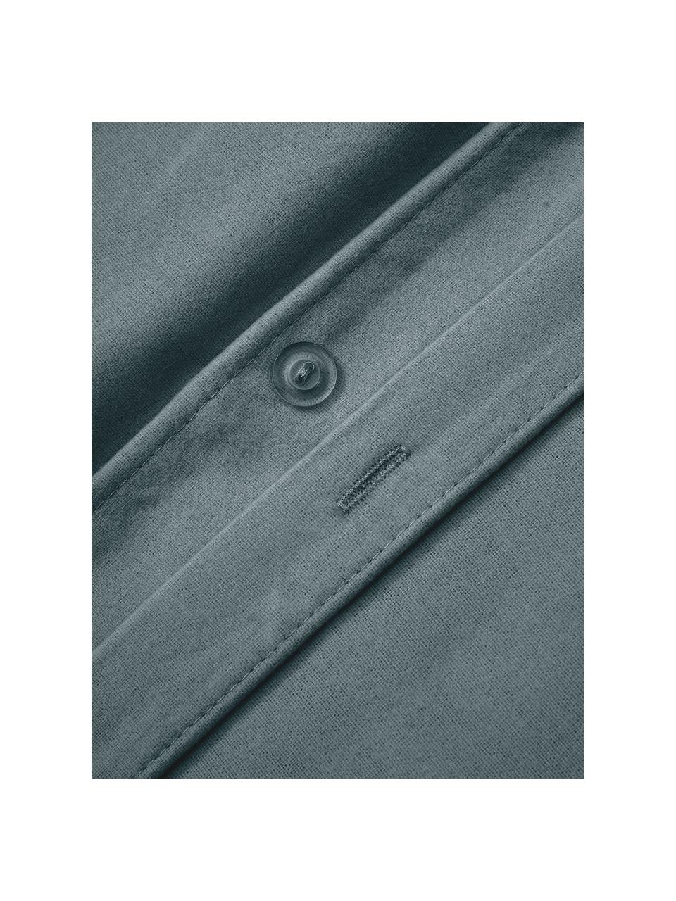 Copripiumino in flanella di cotone Biba, Grigio-verde, Larg. 155 x Lung. 220 cm