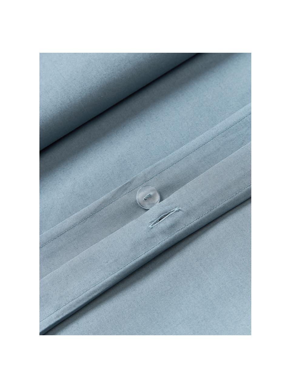 Housse de couette en percale de coton Elsie, Gris-bleu, larg. 200 x long. 200 cm