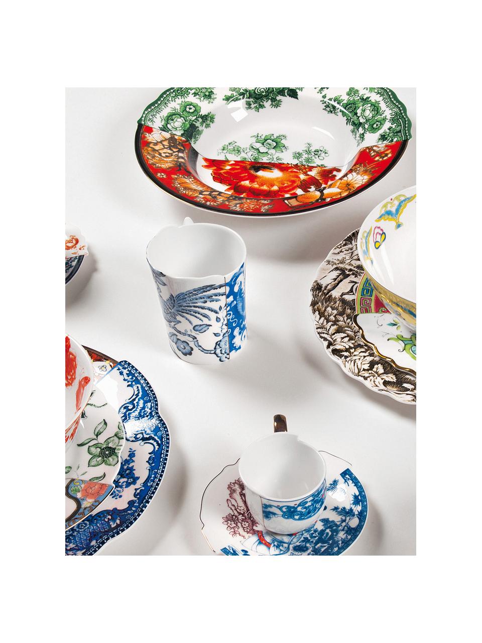 Assiettes creuses artisanales Hybrid, 2 pièces, Porcelaine Fine Bone China, Rouge, vert sauge, multicolore, Ø 26 cm