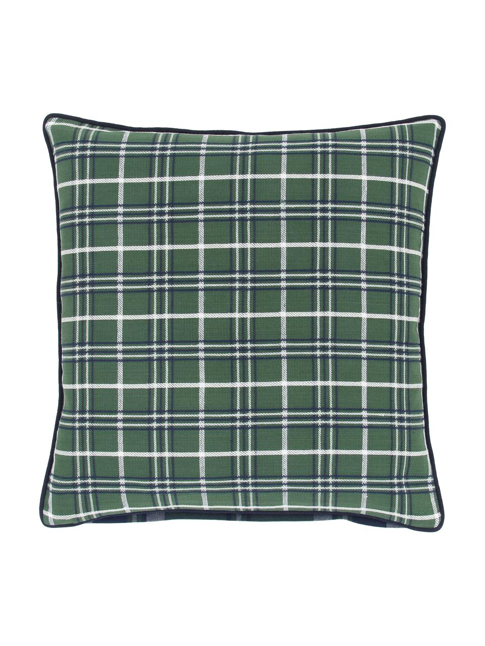 Housse de coussin 45x45 verte réversible Stirling, 100 % coton, Multicolore, larg. 45 x long. 45 cm