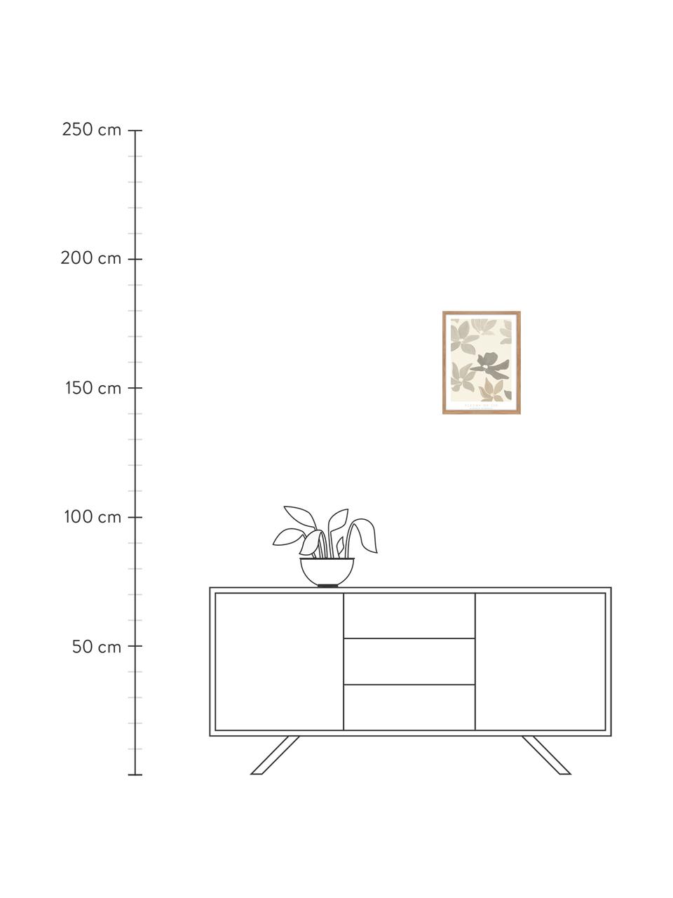Stampa digitale incorniciata Nostalgia 1, Immagine: cartoncino pressato duro, Cornice: legno di quercia, Bianco, tonalità beige, taupe, Larg. 30 x Alt. 40 cm
