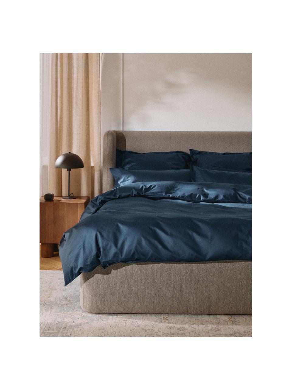 Baumwollsatin-Bettdeckenbezug Premium, Webart: Satin Fadendichte 400 TC,, Dunkelblau, B 200 x L 200 cm