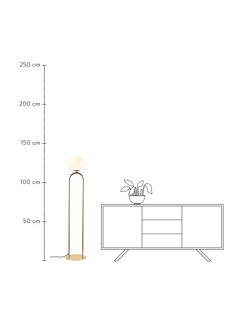Petit lampadaire Shapes, Blanc crème, couleur laitonnée, Ø 28 x haut. 135 cm