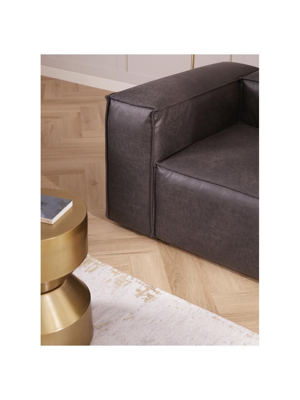 Fauteuil en cuir recyclé Lennon, Cuir taupe, larg. 130 x prof. 101 cm