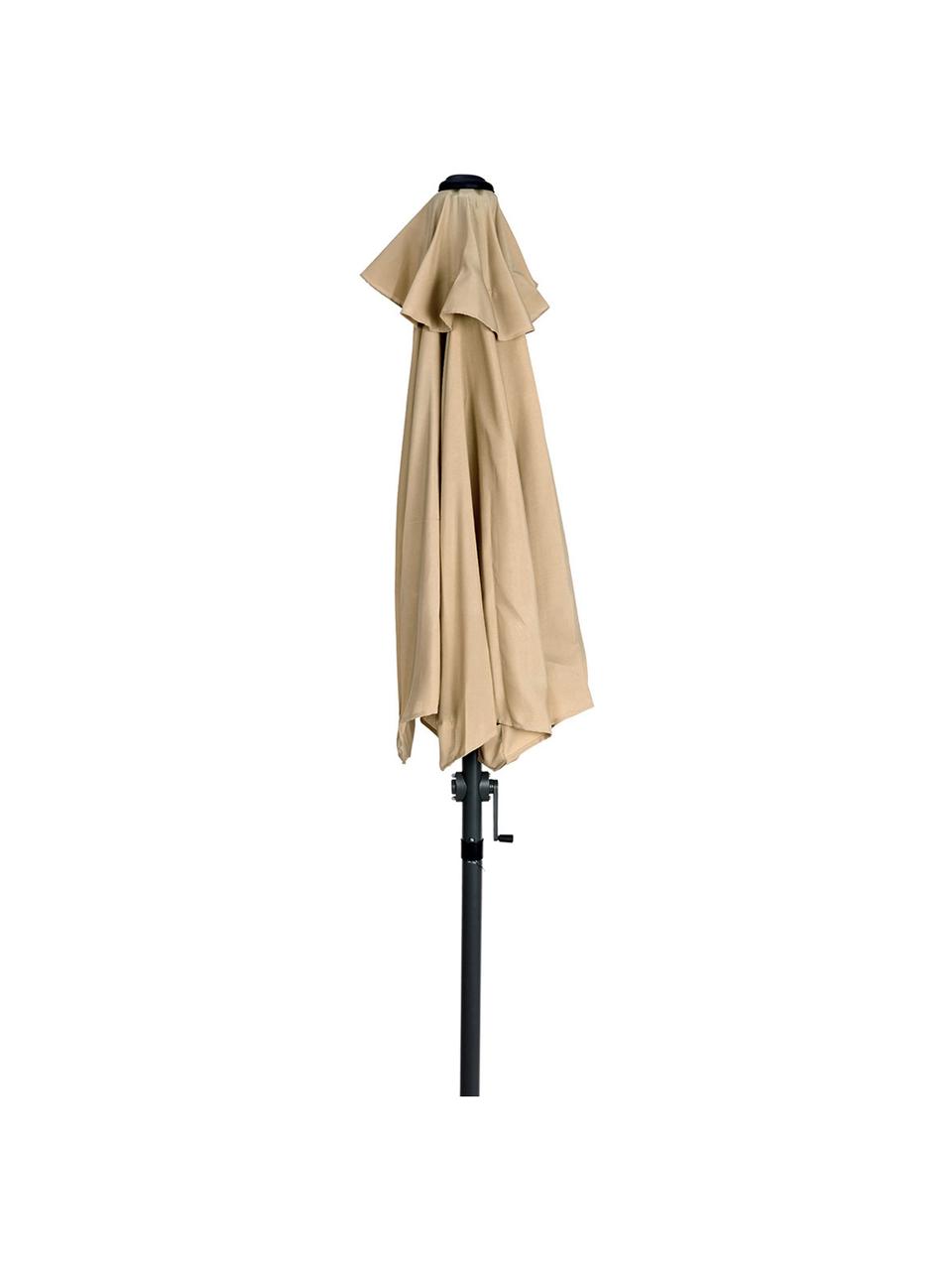 Parasol Siesta, Frame: gecoat aluminium, Bekleding: polyester, Beige, zwart, Ø 180 x H 200 cm