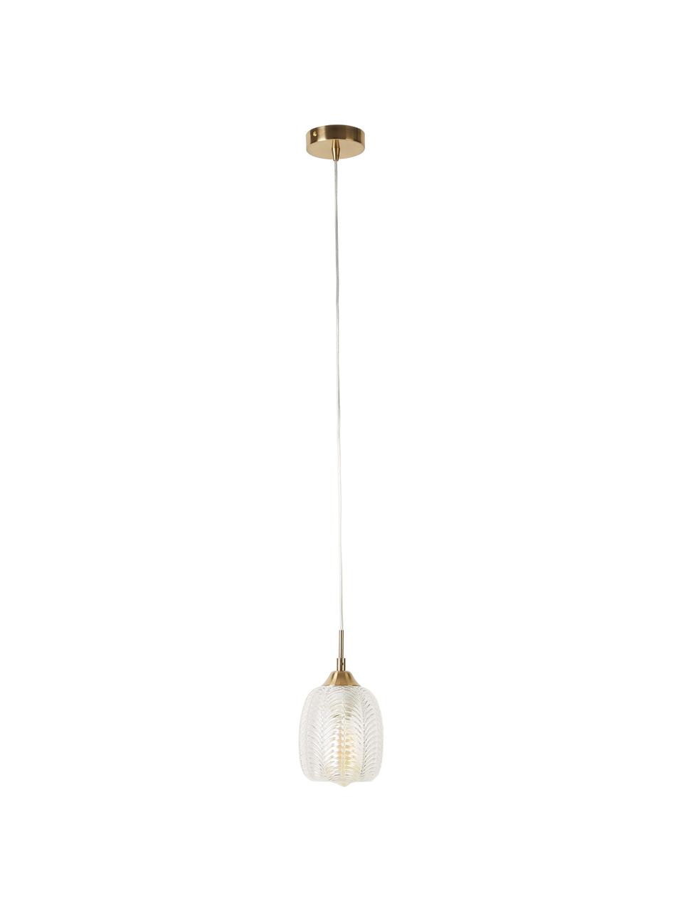 Lampa wisząca ze szkła satynowego Vario, Odcienie mosiądzu, Ø 14 x 24 cm