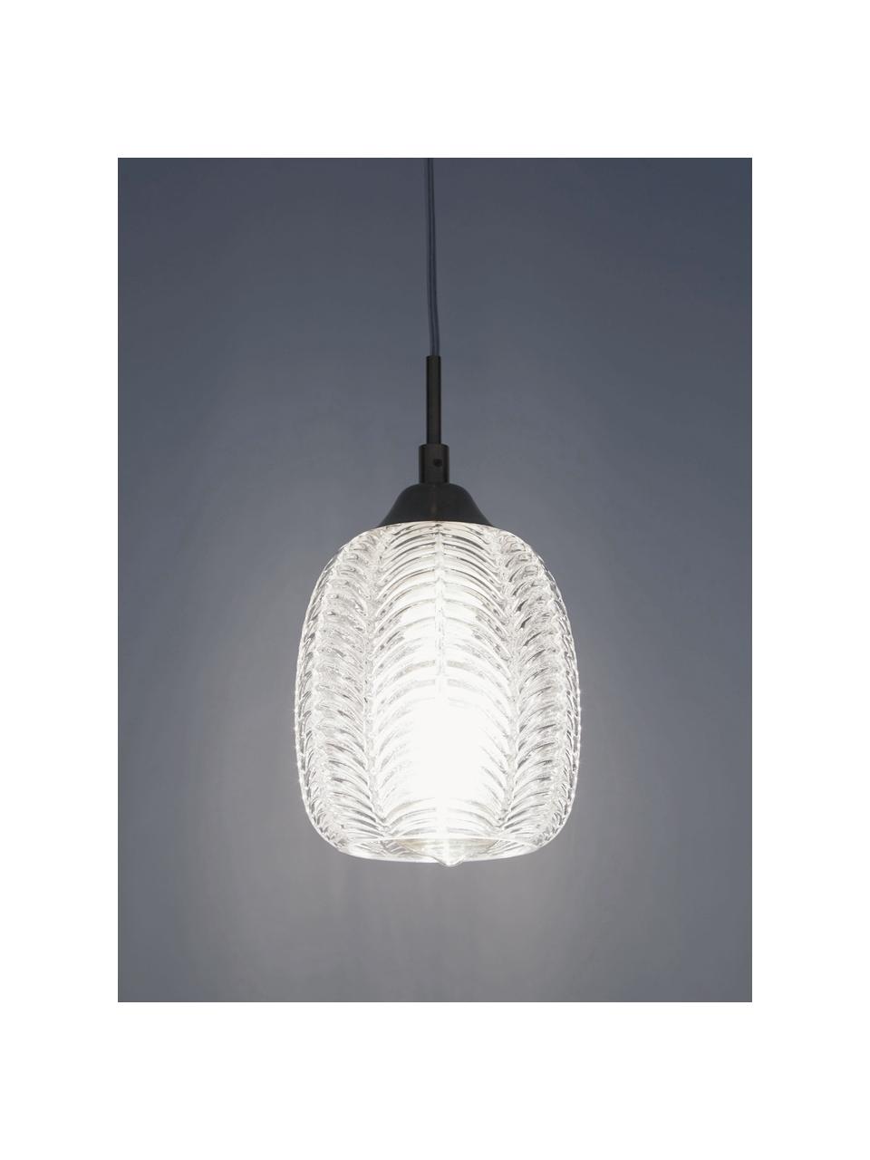 Kleine hanglamp Vario van gesatineerd glas, Lampenkap: gesatineerd glas, Goudkleurig, transparant, Ø 14 x H 24 cm