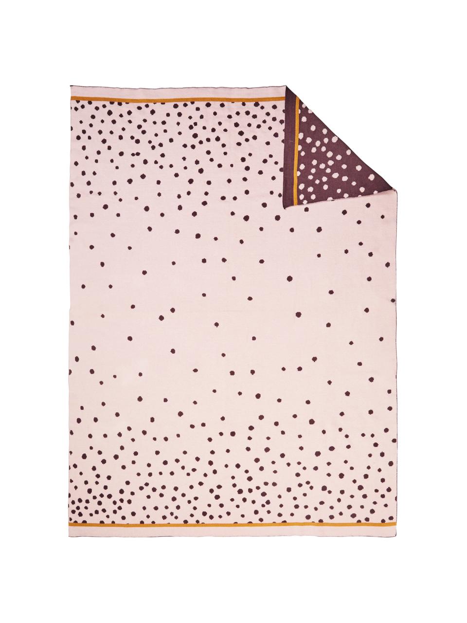Koc dzianinowy Happy Dots, Blady różowy, S 80 x D 100 cm