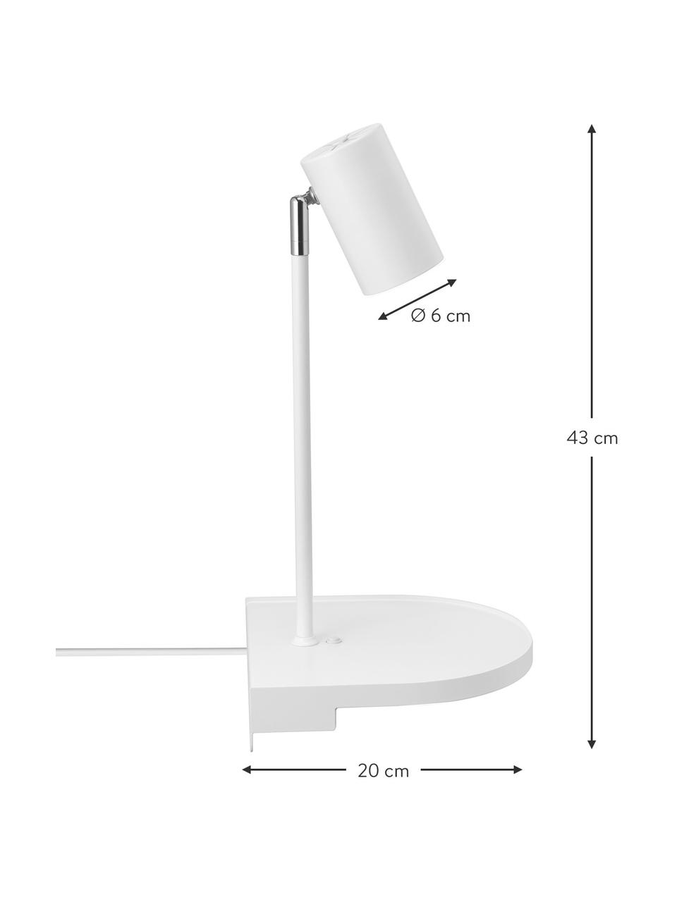 Aplique Cody, con enchufe, estilo moderno, Pantalla: metal recubierto, Cable: plástico, Blanco, An 20 x Al 43 cm