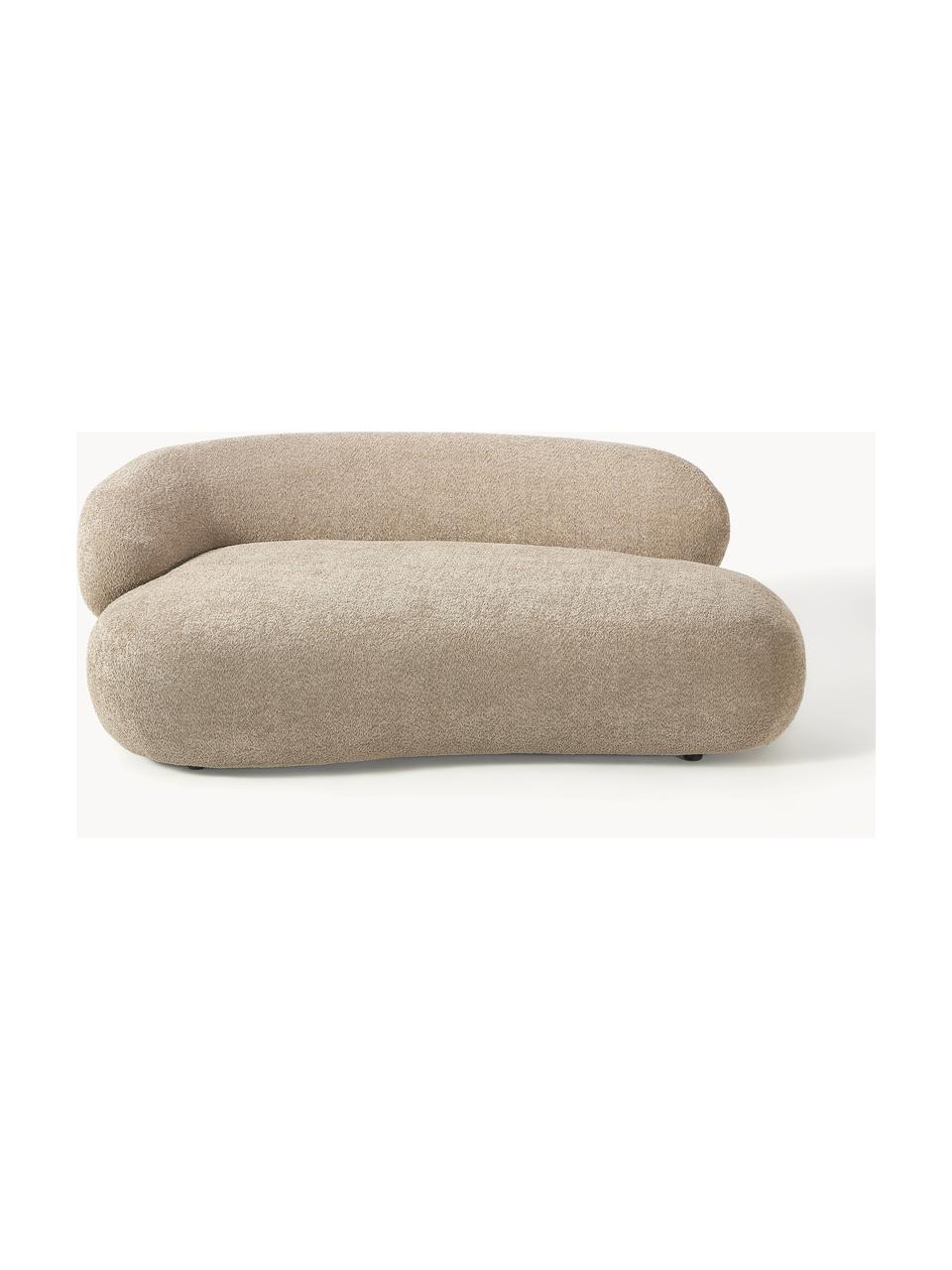 Sofa Alba (2-Sitzer) aus Teddy-Bouclé, Bezug: 100 % Polyester Der strap, Gestell: Massives Fichtenholz, Kie, Füße: Kunststoff Dieses Produkt, Teddy-Bouclé Beige, B 185 x T 114 cm, Rückenlehne links