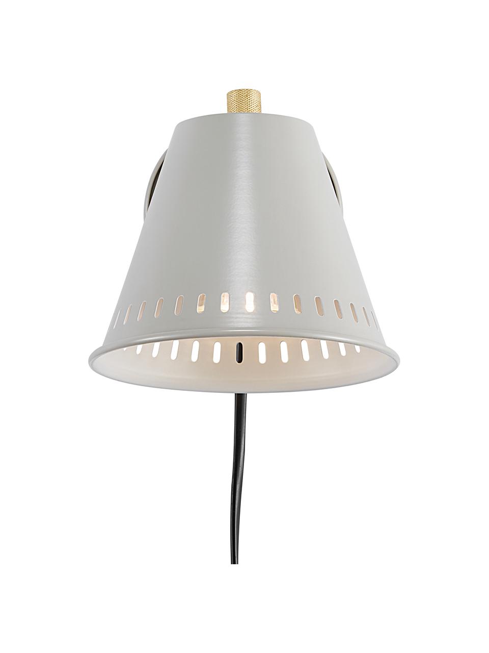 Nastaviteľná nástenná retro lampa so zástrčkou Pine, Sivá, mosadzné odtiene