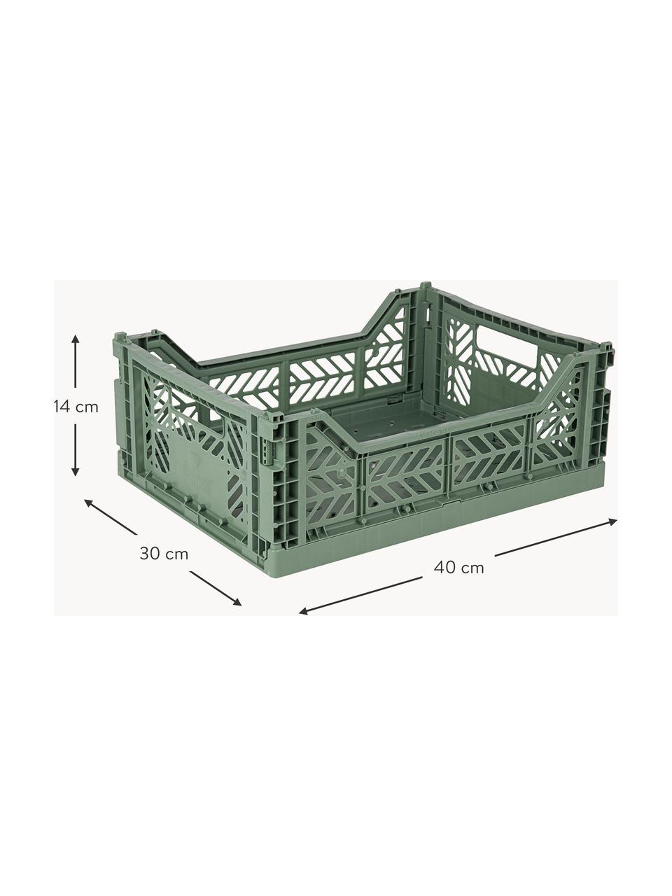 Klappbare Aufbewahrungsbox Midi, B 40 cm, Kunststoff, Salbeigrün, B 40 x T 30 cm