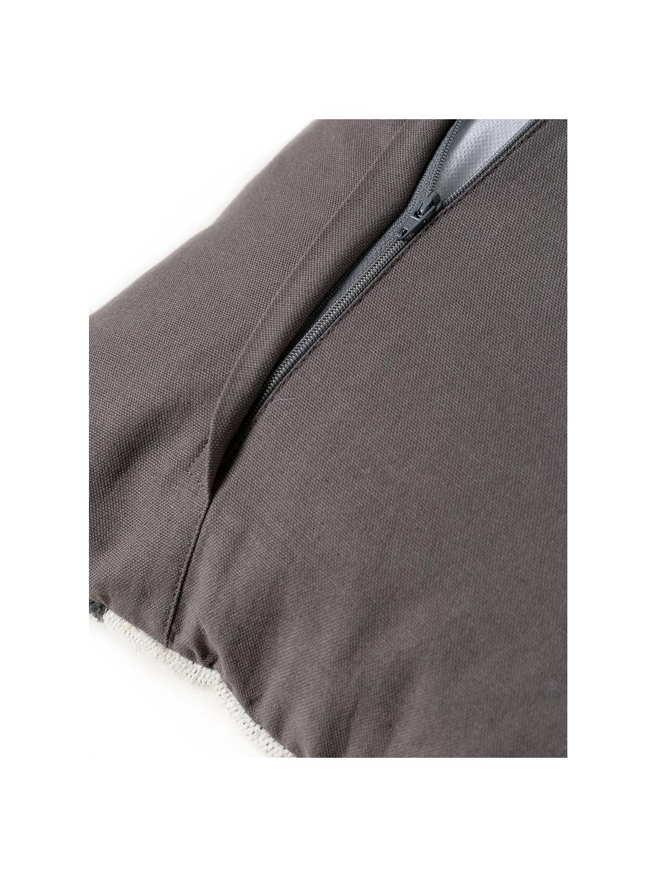 Federa arredo etnica in lana color grigio scuro/grigio Dilan, 80% lana, 20% cotone, Tonalità grigie, Larg. 45 x Lung. 45 cm