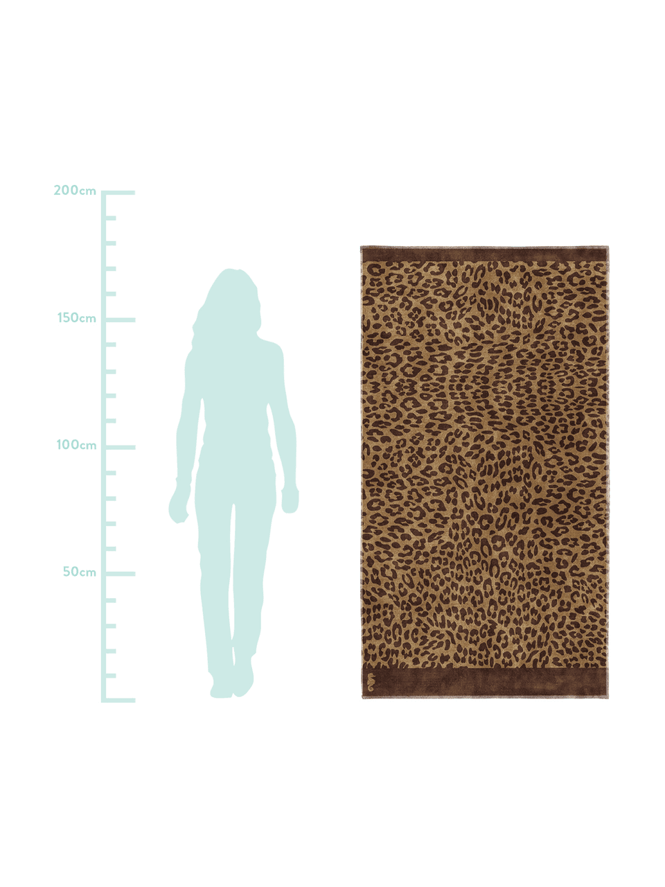 Ręcznik plażowy Jaguar, Beżowy, brązowy, S 100 x D 180 cm