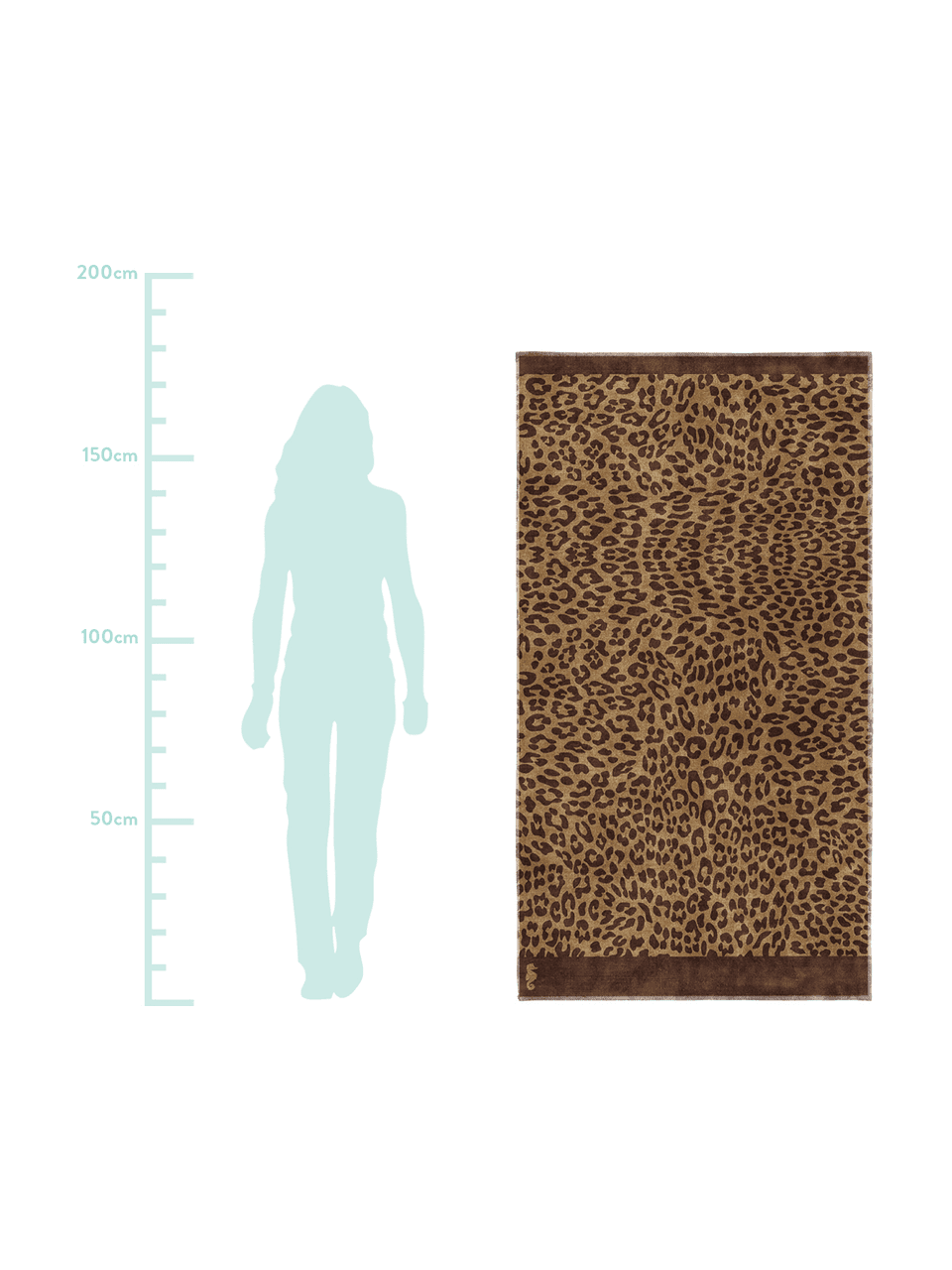 Strandtuch Jaguar mit Animalprint, Webart: Velours, Beige & Braun, gemustert, B 100 x L 180 cm