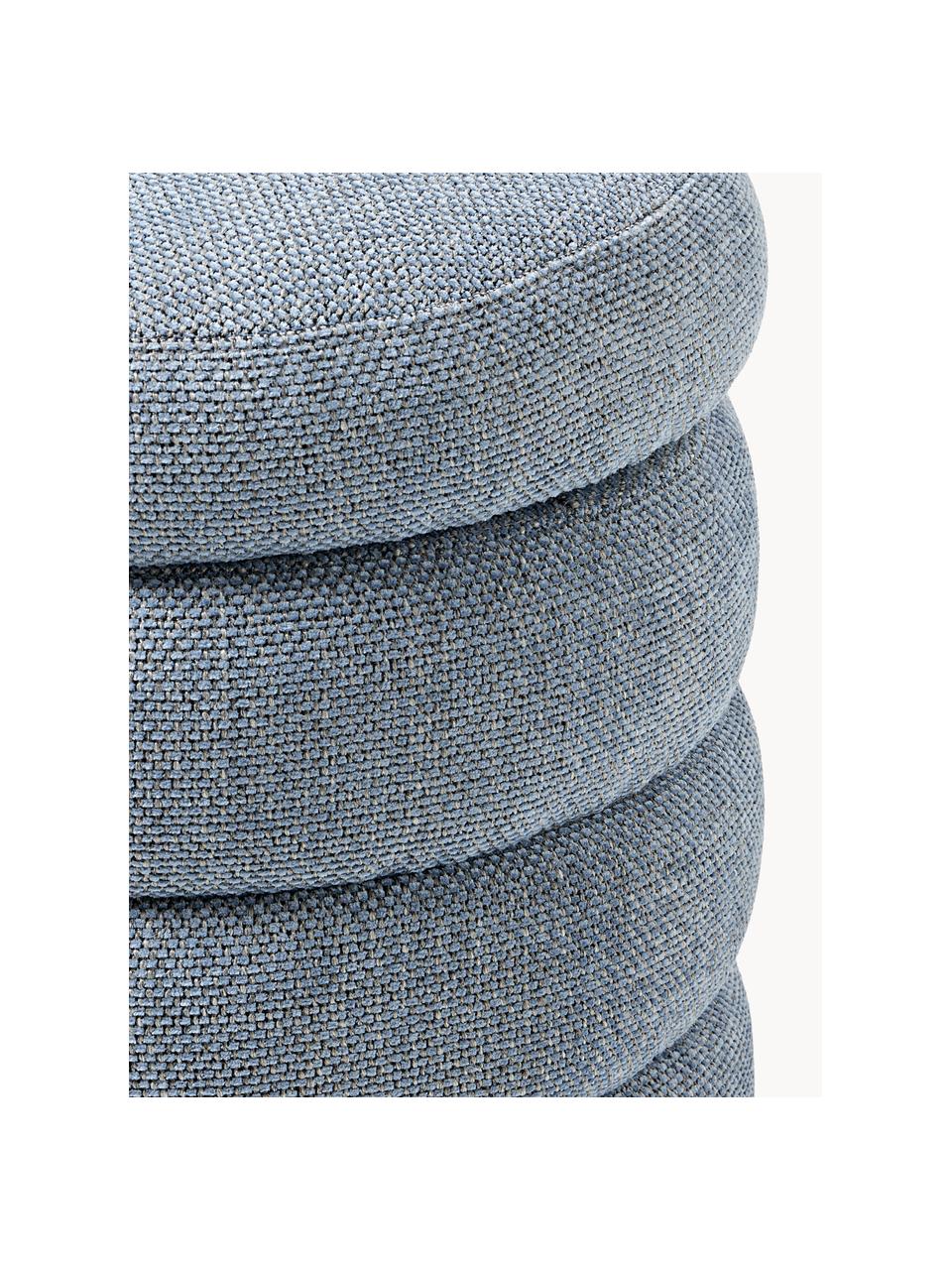 Pouf avec rangement Alto, Tissu gris-bleu, Ø 44 x haut. 48 cm