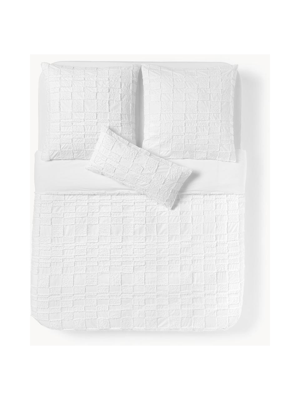 Funda nórdica de percal con tejido capitoné Scout, Blanco, Cama 150/160 cm (240 x 220 cm)