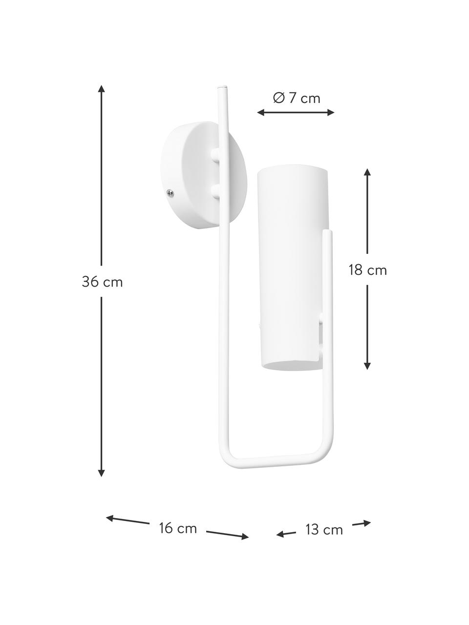 Aplique Vivian, Pantalla: vidrio opalino, Blanco, An 13 x Al 36 cm