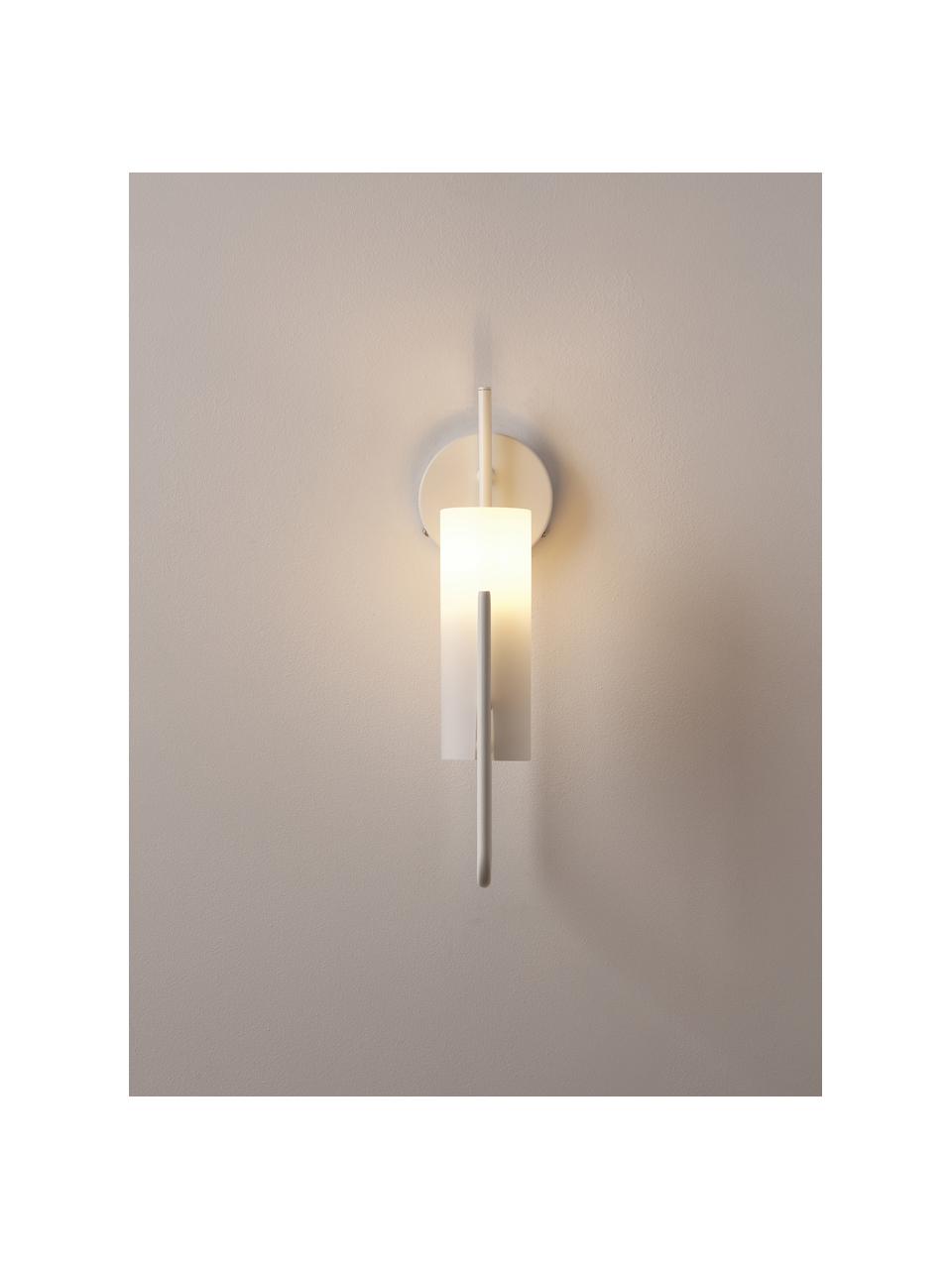 Wandlamp Vivian, Lampenkap: opaalglas, Wit, B 13 x H 36 cm